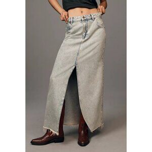 Anthropologie The Madi Front-Slit Denim Skirt by Pilcro 16